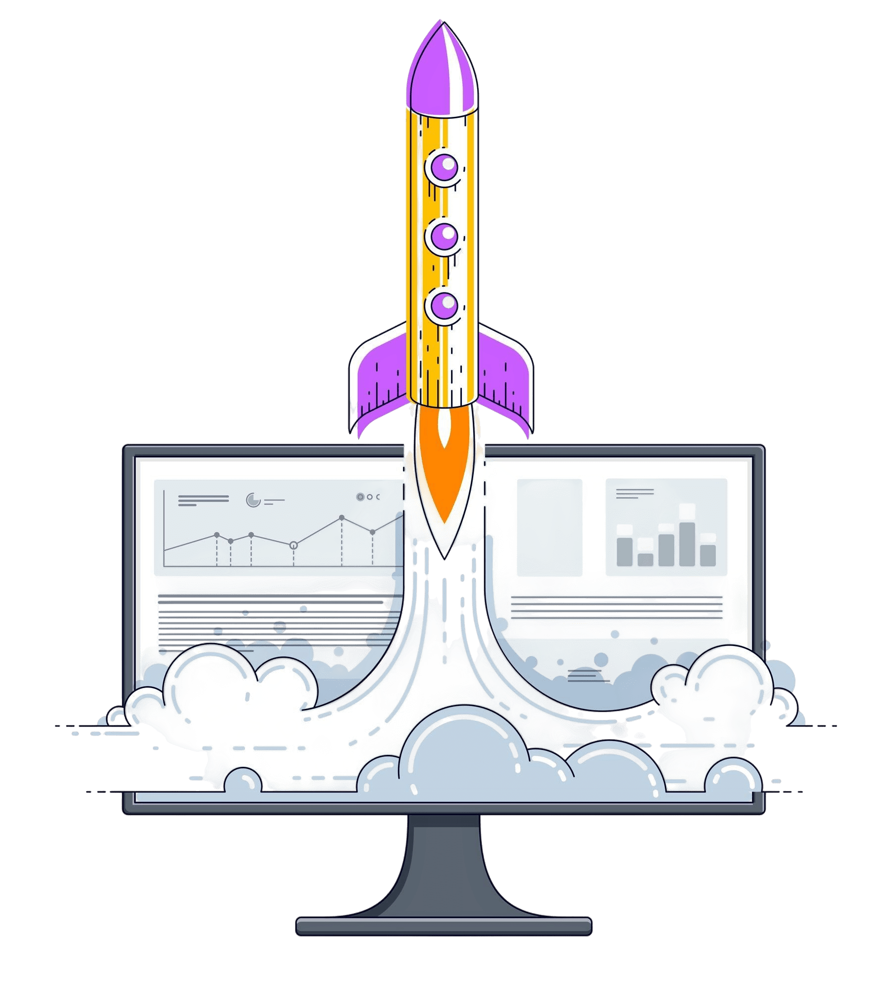 startup-rocket-take-off-computer-monitor-space-rocket-flying-start-up-internet-business-concept-online-finance-marketplace-shop-vector-illustration